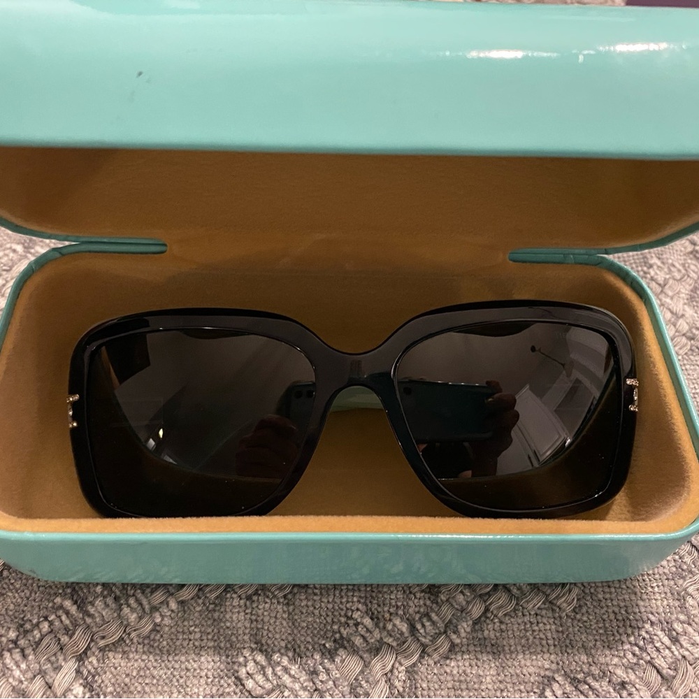 Tiffany & Co. Light Blue Women's Sunglasses with Crystal-Embellished Arms - Picture 4 of 13